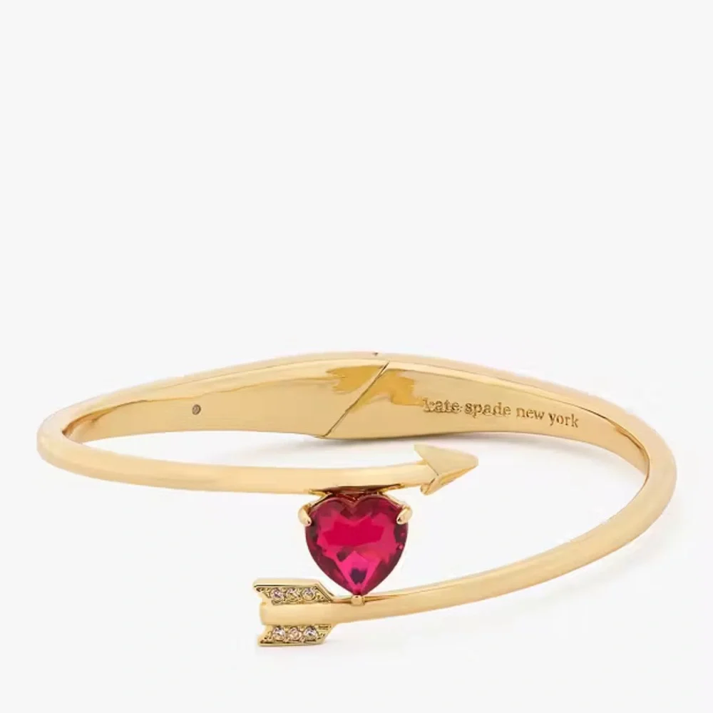 $129 Kate Spade Lovestruck Heart And Arrow Hinged Cuff